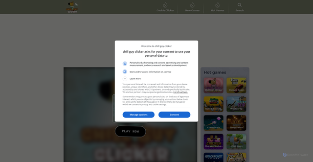 Security scan screenshot of https://chillguyclicker.io