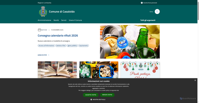 Security scan screenshot of https://www.comune.casaloldo.mn.it/it