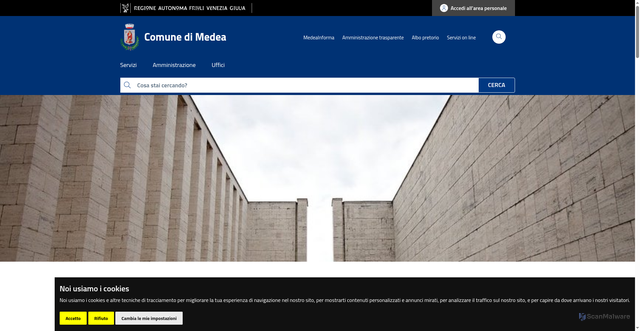 Security scan screenshot of https://www.comune.medea.go.it/