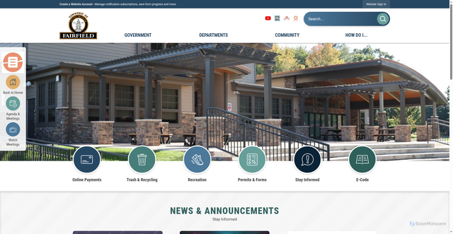 Security scan screenshot of https://fairfieldtownshipnj.gov/