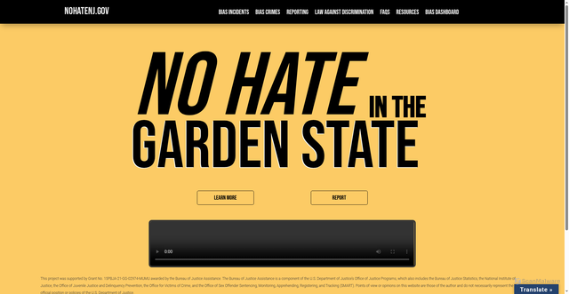 Security scan screenshot of https://www.njoag.gov/no-hate-nj/