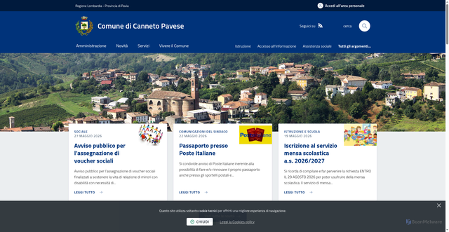 Security scan screenshot of https://WWW.COMUNE.CANNETOPAVESE.PV.IT