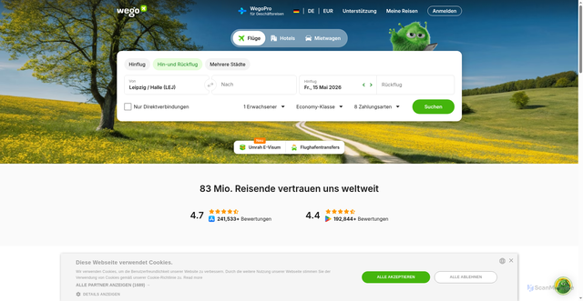 Security scan screenshot of https://wego.com