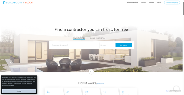 Security scan screenshot of https://buildzoom.com
