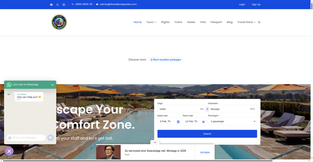 Security scan screenshot of https://bharatbackpacker.com