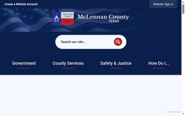 Security scan screenshot of https://www.mclennan.gov/
