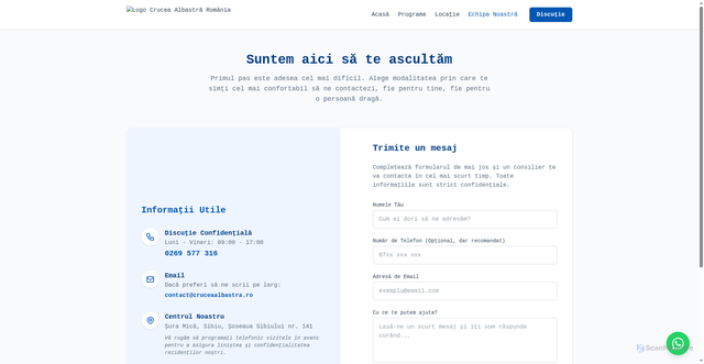 Security scan screenshot of https://cruceaalbastra.ro/contact.html
