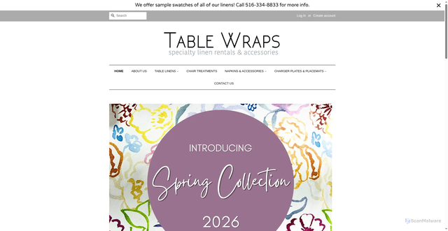Security scan screenshot of https://tablewraps.com