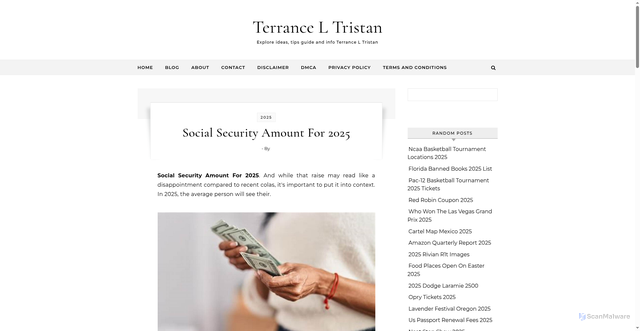 Security scan screenshot of https://terranceltristan.pages.dev/aubpp-social-security-amount-for-2025-rvtnj/