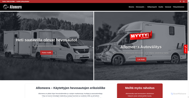 Security scan screenshot of https://allomeera.fi