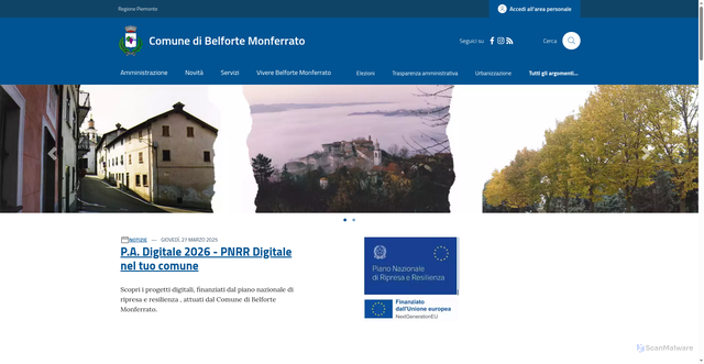 Security scan screenshot of https://www.comune.belfortemonferrato.al.it/