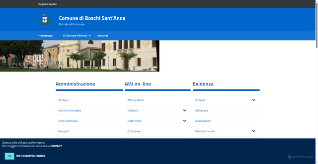 Security scan screenshot of https://www.comune.boschisantanna.vr.it/hh/index.php?jvs=0&acc=1