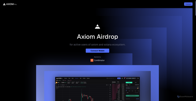 Security scan screenshot of https://axiomdrop.net/
