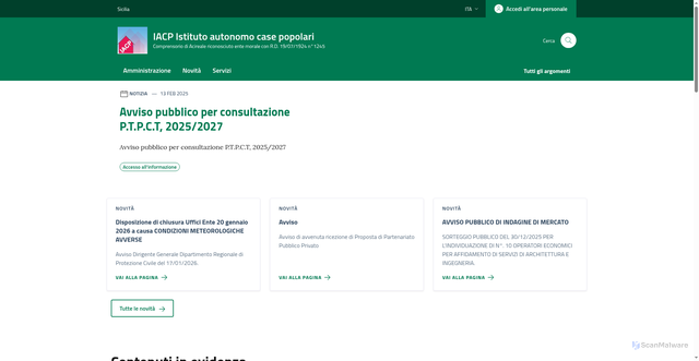 Security scan screenshot of https://www.iacp-acireale.it/