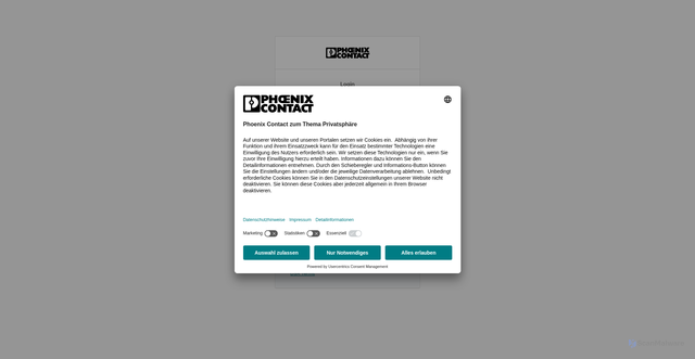Security scan screenshot of https://login.phoenixcontact.com