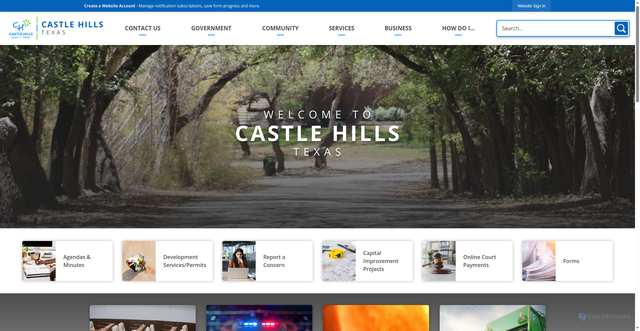 Security scan screenshot of https://www.cityofcastlehills.com/