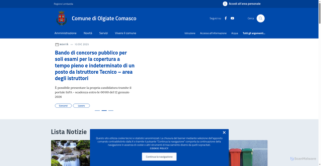 Security scan screenshot of https://comune.olgiate-comasco.co.it/