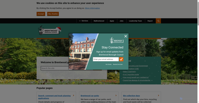Security scan screenshot of https://www.brentwood.gov.uk/
