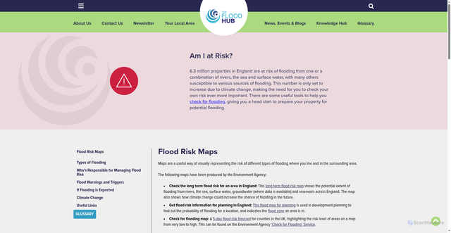Security scan screenshot of https://thefloodhub.co.uk/am-i-at-risk/
