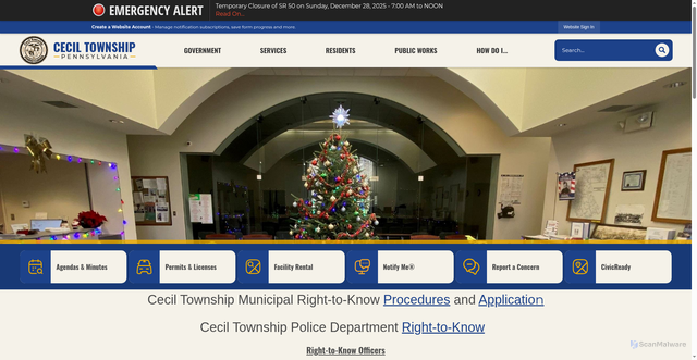 Security scan screenshot of https://ceciltownship-pa.gov/