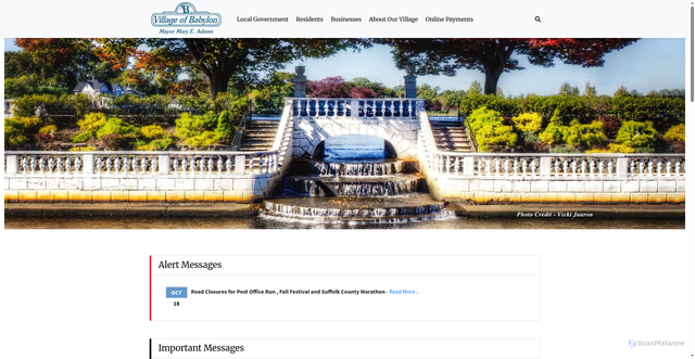 Security scan screenshot of https://www.villageofbabylonny.gov/