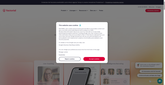 Security scan screenshot of https://factorialhr.de
