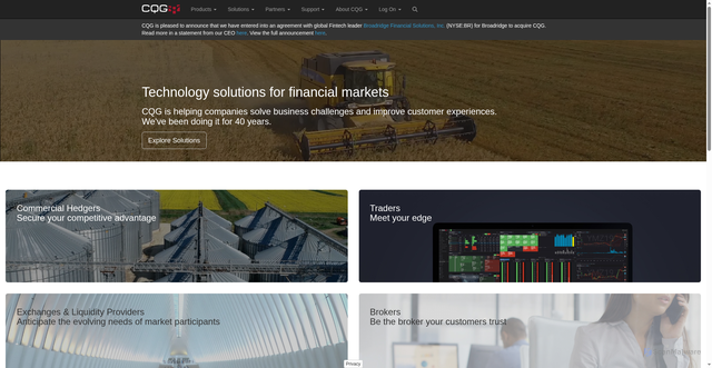 Security scan screenshot of https://cqg.com
