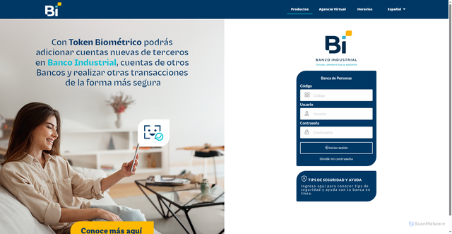 Security scan screenshot of https://bienlinea.bi.com.gt
