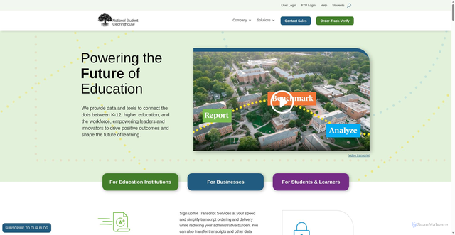 Security scan screenshot of https://secure.studentclearinghouse.org