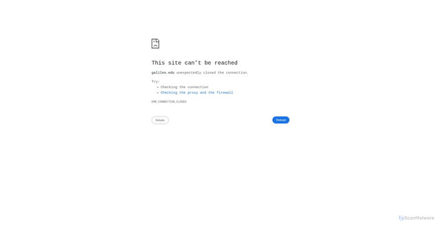Security scan screenshot of https://galileo.edu