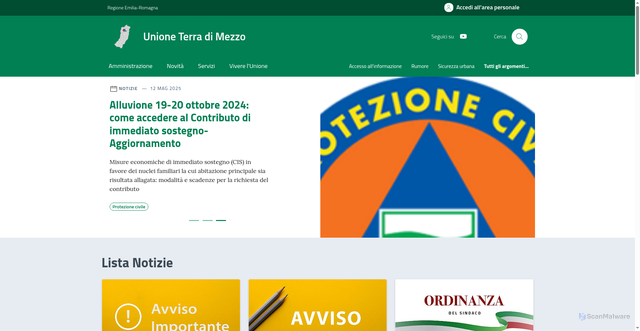 Security scan screenshot of https://unioneterradimezzo.re.it/