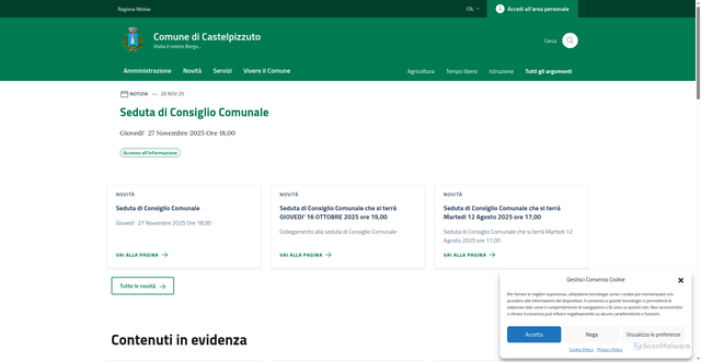 Security scan screenshot of https://comune.castelpizzuto.is.it/