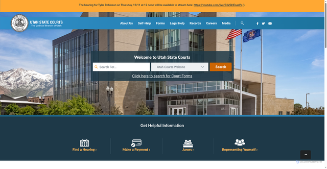 Security scan screenshot of https://www.utcourts.gov/