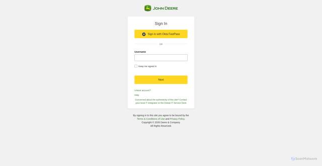 Security scan screenshot of https://myjohndeere.deere.com