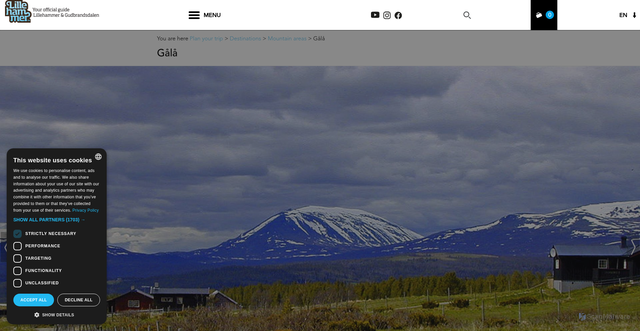 Security scan screenshot of https://en.lillehammer.com/about-the-region/destinations/mountain-areas/gala