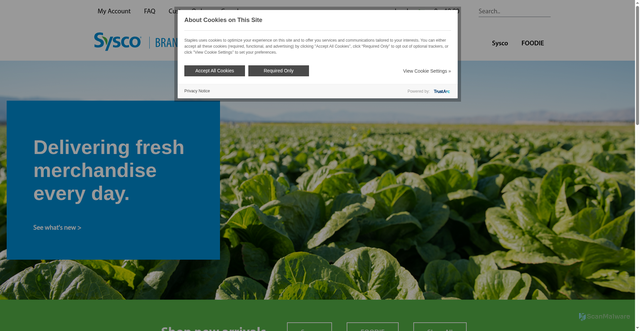 Security scan screenshot of https://sysco.corpmerchandise.com/