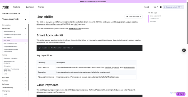 Security scan screenshot of https://metamask-docs-75mpj2s96-consensys-ddffed67.vercel.app/smart-accounts-kit/get-started/use-skills/