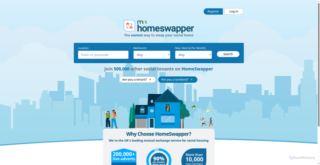 Security scan screenshot of https://www.homeswapper.co.uk