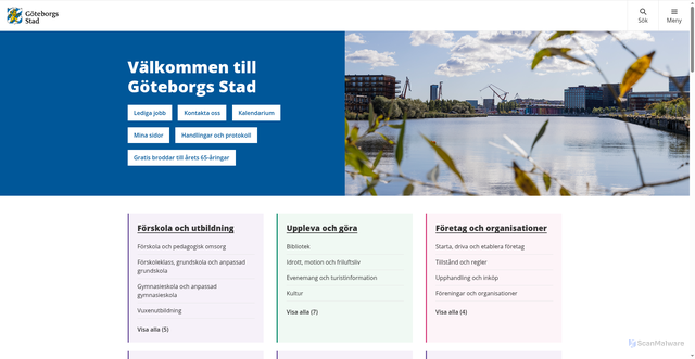 Security scan screenshot of https://goteborg.se/