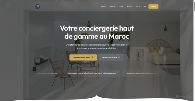 Security scan screenshot of https://conciergerielrjprestige.com/
