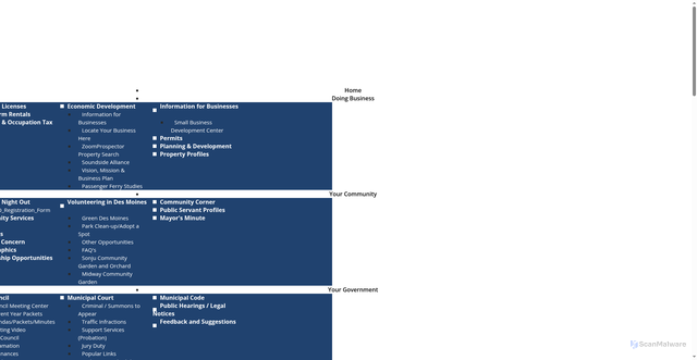 Security scan screenshot of https://www.desmoineswa.gov/