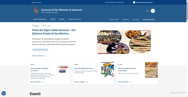 Security scan screenshot of https://comune.sanmichelediganzaria.ct.it/