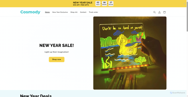 Security scan screenshot of https://cosmody.com