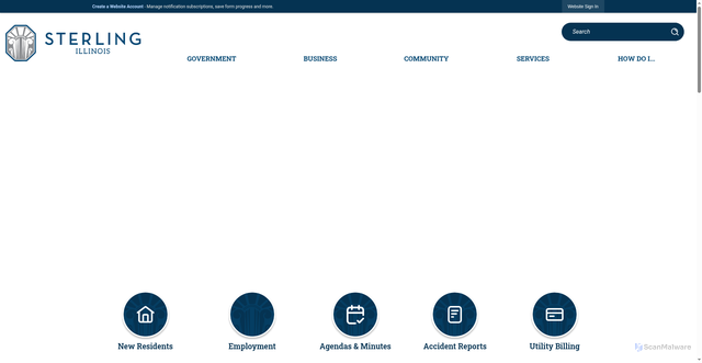 Security scan screenshot of https://sterling-il.gov/