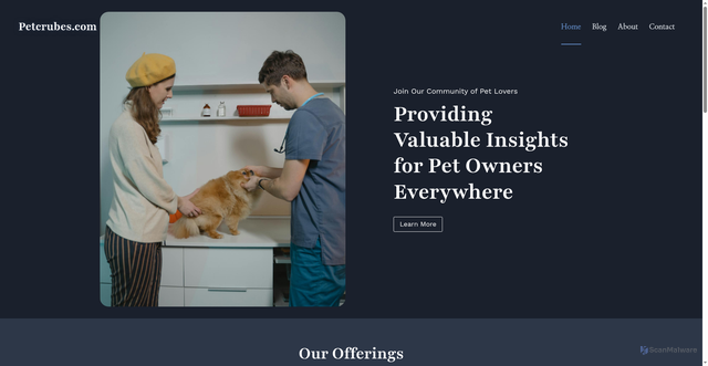 Security scan screenshot of https://petcrubes.com/