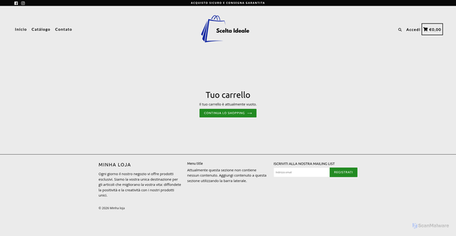 Security scan screenshot of https://sceltaideale1.com.br/cart/clear