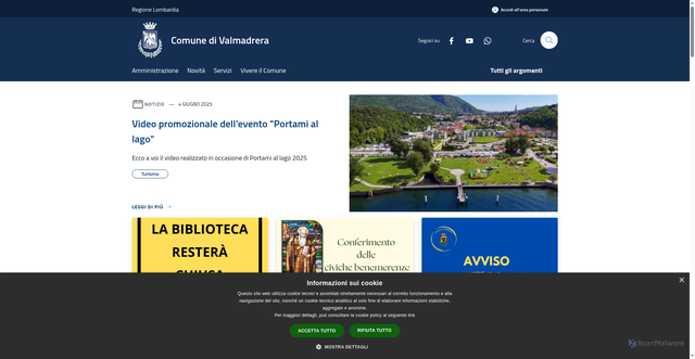Security scan screenshot of https://www.comune.valmadrera.lc.it/it