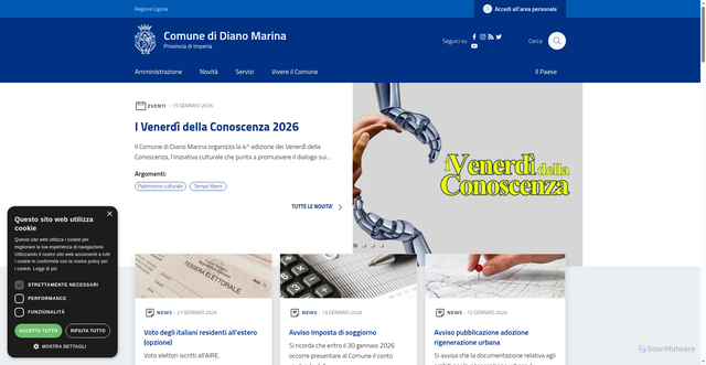 Security scan screenshot of https://www.comune.dianomarina.im.it/