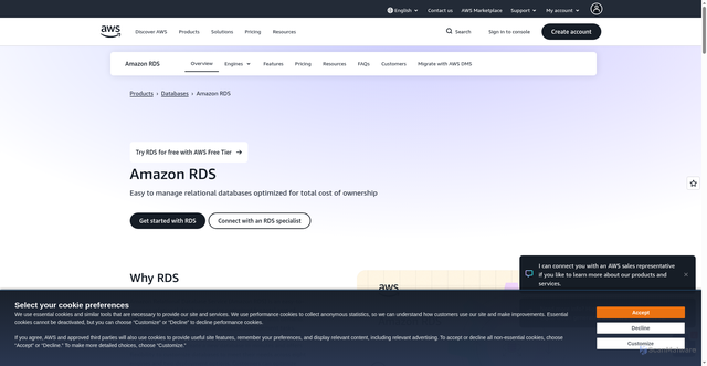 Security scan screenshot of https://rds.ap-northeast-1.amazonaws.com