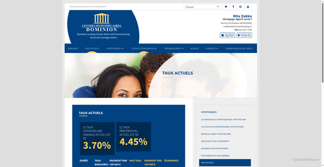 Security scan screenshot of https://ritazakka.com/fr/mortgages/current-rates/